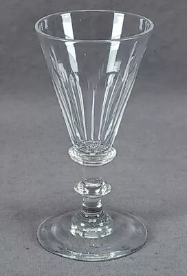 Buy European Hand Blown Cut Flint Glass Panel Cut Double Knopped Stem Wine C. 1830s • 48.66£