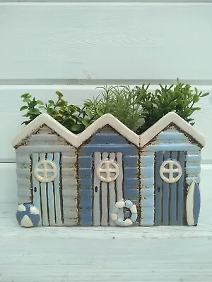 Buy Beach Hut Planter Plant Holder Nautical Ornament Ceramic Cottage Village Pottery • 19.79£