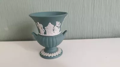 Buy Vintage Wedgwood Teal Jasperware Urn Vase • 39.99£