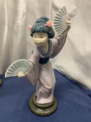 Buy LLadro Vintage Figurine Madame Butterfly Geisha With A Fan Girl 12  Retired Mint • 95.09£