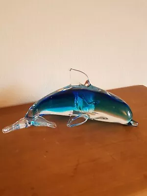 Buy Blue/clear Glass Dolphin • 7£