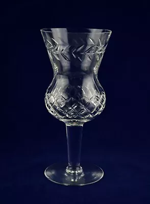 Buy Vintage Thistle Shaped Crystal Cut Wine Glass - 18.8cms (7-3/8 ) Tall • 24.50£
