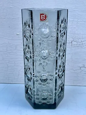 Buy Retro Dartington Art Glass Grey 'Nipple' Vase Frank Thrower Original LABEL FT95 • 12.99£