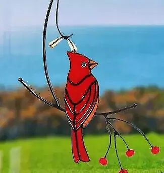 Buy Stained Glass Birds-On-Branch Window Panel Hanging Sun Catcher Home Garden Decor • 8.98£