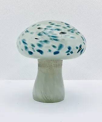Buy Vintage Mdina Glass Mushroom Blue & White Paperweight Signed • 24.50£