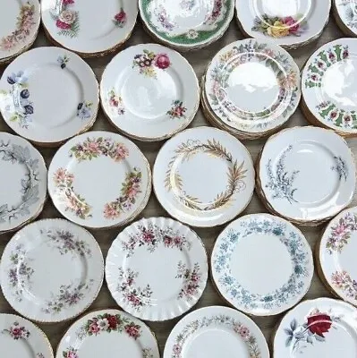 Buy Vintage English Bone China Floral Tea / Side Plate Sets • 18£