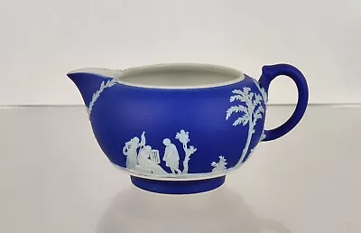 Buy Antique Wedgwood Jasperware Pottery Vintage Cobalt Blue China Milk Jug Jasper • 19.95£