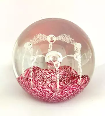Buy Caithness Glass May Dance Pink Large Domed Paperweight • 12.99£