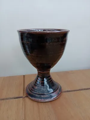 Buy Llanarth Pottery Brown Goblet Made In Wales 13 Cm Tall 9 Cm Across  • 8£