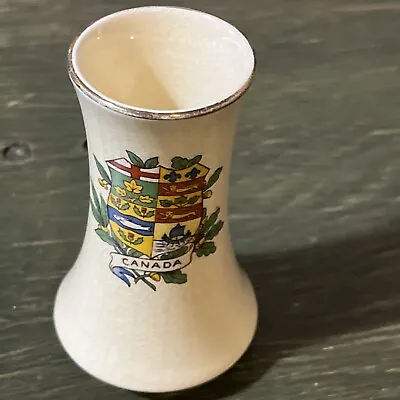 Buy Antique Royal Winton Grimwades Small Bud Vase With Gold Trim And Canadian Crest. • 4.80£