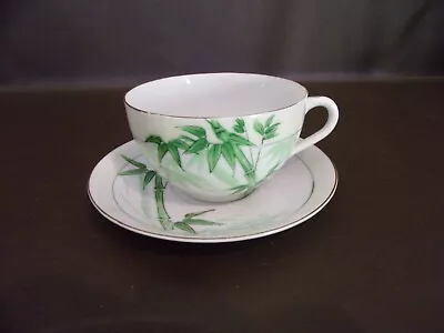 Buy Vintage Porcelain Cup & Saucer Bamboo Pattern Occupied Japan • 10.08£