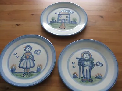 Buy 3 M.A. Hadley Stoneware 11  Dinner Plates Farmer, Wife & Farmhouse • 62.34£
