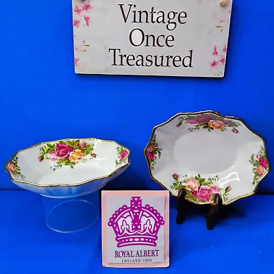 Buy Royal Albert OLD COUNTRY ROSES * 2 X BUTTER / PRESERVE DISHES * Vintage EXC • 19.95£