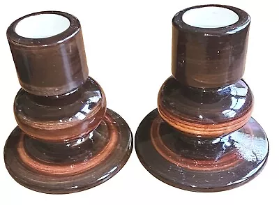 Buy Jersey Pottery Pair Of  Hand Made Candle Holders • 12.45£