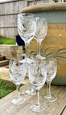 Buy Six Royal Brierley Crystal Cornflower Sherry Glasses 5 1/8  • 69£
