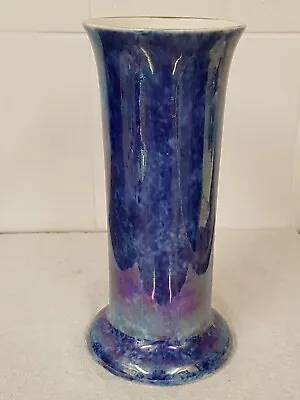 Buy Beautiful Leighton Pottery Marbled Blue Lustre Pillar Vase #4856 1930s Art Deco • 22.50£
