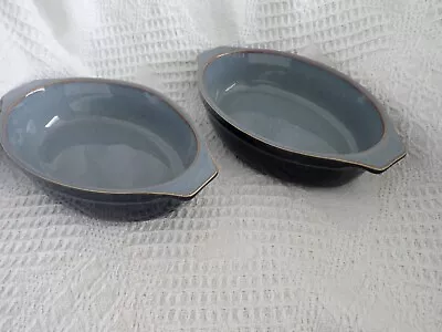 Buy 2 X Denby Jet Vegetable  / Serving / Pie Oval Dishes Approx.22L X 13W X 5.5D Cm • 28£