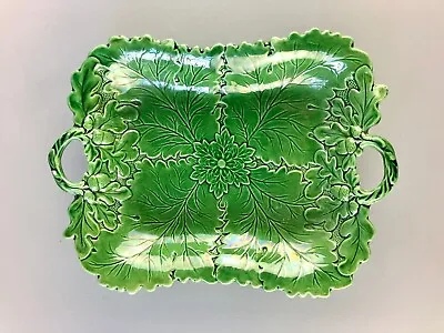 Buy A Copeland Green Glaze Majolica Dessert Dish C.1860 • 25£