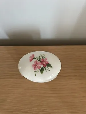 Buy Crown Staffordshire Fine Bone China Lidded Oval Floral Pattern Trinket Pot • 3£