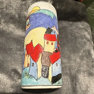 Buy Cornish Scene Vase Decorated And Hand Painted Textured Cornwall Pottery • 100£