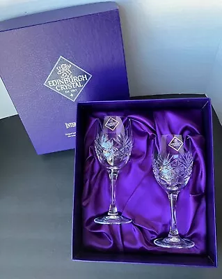 Buy Edinburgh Crystal DUET (2) Tall Wine Glasses Boxed 7″ - 12 Glasses Available • 47.25£