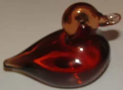 Buy Vintage Wedgwood Amber Glass Duck Duckling Paperweight - Excellent Condition • 24.99£