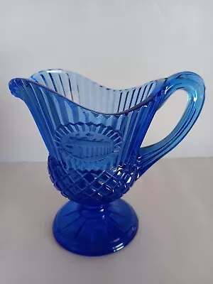 Buy Fostoria For Avon Commemorative Glass Pitcher CreamerVintage 1976 Cobalt Blue • 13.91£