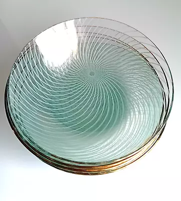 Buy Chance Brothers Glass Fiestaware Swirl Design Dessert Bowls X 5 Round 50s MCM • 15£
