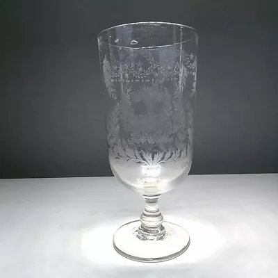 Buy Antique Victorian  - Etched Flower Decorated - Glass Celery Vase • 29.99£