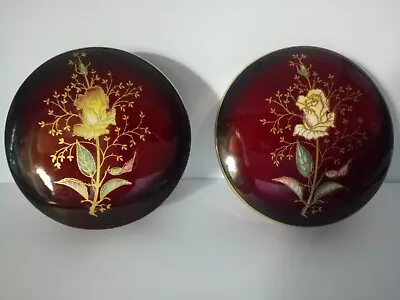 Buy Carlton Ware Rouge Royale Pair Covered Trinket Boxs Excellent Condition   • 25£