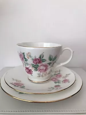 Buy Vintage Duchess Bone China Pink Roses Teacup Saucer Plate Trio Tea Set • 8.95£