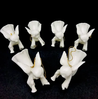 Buy Vintage Bone China Angels Playing Trumpets Lot Of 6 Christmas Ornament • 33.56£