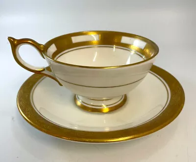Buy Aynsley, John Empress White & Gold Cup & Saucer 8510 • 30£