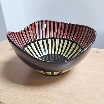 Buy Stavangerflint Ceramic Fruit Bowl Norway Vintage Striped Hand-Crafted Pottery • 34.99£