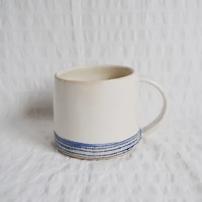 Buy Deborah Penzer Mug, Studio Pottery Nottingham, Blue And White Wheel Thrown Mug • 20£