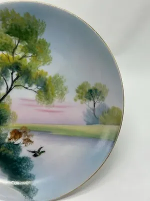 Buy NORITAKE Made In Japan Hand Painted Birds Water Plate Lake Landscape Vintage • 15.26£