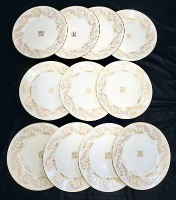 Buy Antique, Circa 1910 Haviland Limoges 11 Art Nouveau Dinner Plates • 143.55£
