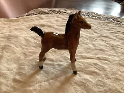 Buy Vintage Beswick Style Pottery Brown Gloss Foal Almost Stood Square 1940s • 1.99£