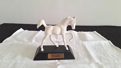 Buy Beswick White Ceramic Horse On Wooden Stand Springtime • 9.25£