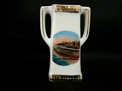 Buy Crested China - PRINCES PARADE, BLACKPOOL Colour Transfer On 2 Handled Vase. • 5.40£