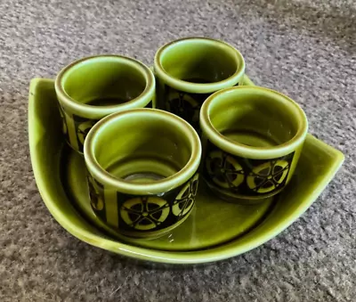 Buy Rare 4 Hornsea Heirloom Egg Cups With  Ceramic Tray • 12.99£