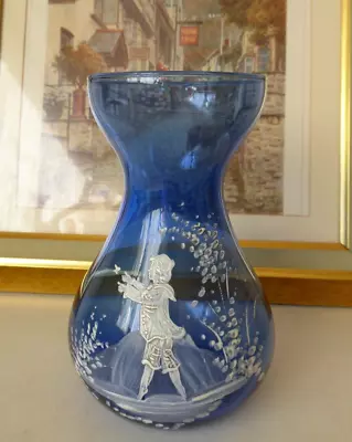 Buy Antique Mary Gregory Art Glass Vase With A Boy & Butterfly Hand Painted • 30£