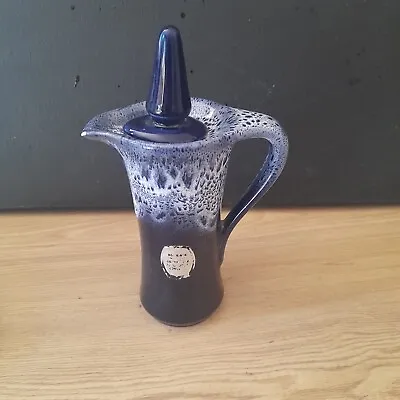 Buy Kernewek Pottery, Cornwall - Glossy Floral Decorated Blue Small Gravy Jug • 4.95£
