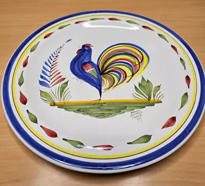 Buy Keraluc Quimper France 11.25  Rooster Plate Dish Hand Painted French Country • 23.67£