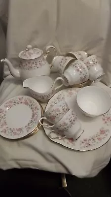 Buy Colclough China Set 6 Cups, Saucers, Plates, Tea Pot, Sugar Bowl, Milk Jug #4410 • 15£