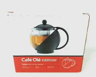 Buy Café Ole Tea Pot With Infuser Basket Everyday Loose Leaf Glass 700ml Boxed • 8.99£