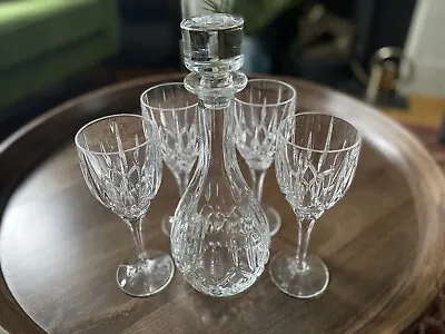 Buy Set Of 4 Wine Glasses And Decanter Royal Doulton Lead Crystal  • 170£