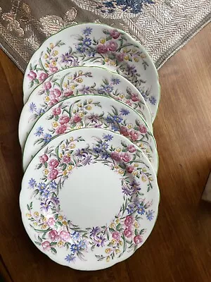 Buy 4 Four BRIDAL ROSE Hammersley Bone China BREAD BUTTER PLATES 6-7/8   England • 38.35£