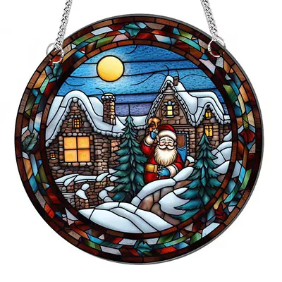 Buy Christmas Santa Claus Windows Hanging Suncatcher Indoor Outdoor Xmas Decor • 10.69£