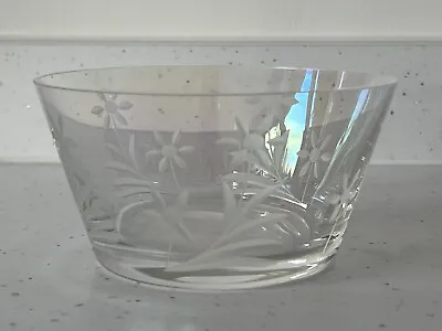 Buy Debenhams Frosted Etched Iridescent Glass Bowl / Sweet Bowl Floral Dish • 6£